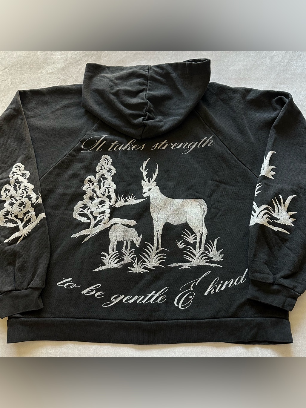 Basketcase Gallery 100% Black Cotton Vintage Terry Zip Hoodie / Sz Xl
